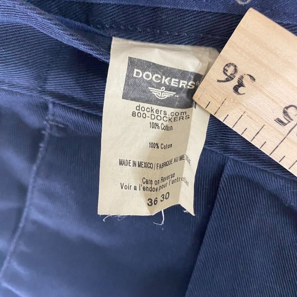 Men’s 36 x 28 Dockers Navy Blue Dress Pants Cotton - Picture 3 of 9